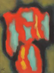 Otto Ritschl, Komposition, 1968, Öl auf Leinwand