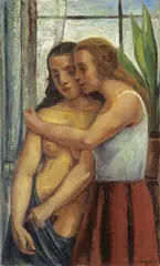 Ernst Honigberger, Die Freundinnen, 1927, Öl auf Leinwand