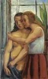 Ernst Honigberger, Die Freundinnen, 1927, Öl auf Leinwand