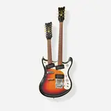 Custom Doubleneck Hollowbody Electric Guitar, 1968 by Mosrite of California, Octave 12-string over 6-string, double-bound body, stereo outputs, Moseley vibrato, sold Jun 2026