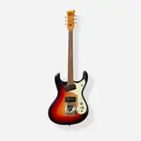 The Ventures Model Solidbody Electric Guitar, 1964 by Mosrite of California, Natural-finished bolt-on maple neck with large headstock logo, Vibramute vibrato, spun knobs, sold Jun 2026