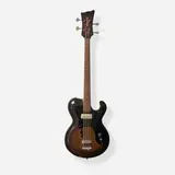 Singlecut Solidbody Electric Bass Guitar, c. 1960 by Mosrite of California, German-carved body, set neck, stacked volume/tone knobs, possibly the first bass produced by Semie Moseley, sold Jun 2026