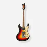 Apex Electric Instruments, 1963 Mosrite The Ventures Model Replica Solidbody Electric Guitar, 2002, Bound body, set maple neck, sidejack, Vibramute vibrato, spun knobs