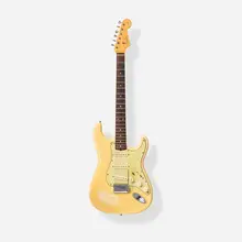 Fender, Stratocaster Solidbody Electric Guitar, c. 1961, Slab rosewood fretboard with clay dots, single-line Kluson Deluxe tuners, ashtray bridge cover