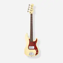 Fender, Precision Bass Solidbody Electric Bass Guitar, c. 1962, Matching headstock, slab rosewood fretboard with clay dots, tortoiseshell celluloid pickguard