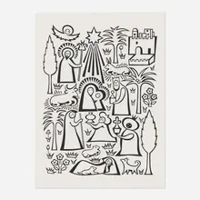 Alexander Girard, Nativity holiday card, c. 1965, screenprint