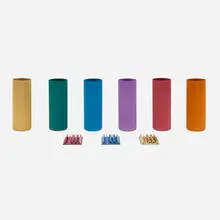 Alcoa, Collection of vases and display signs, 1959, anodized aluminum