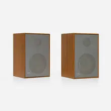 Dieter Rams, Speakers model L 300, pair, 1965, teak, aluminum mesh