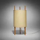 Isamu Noguchi, Table lamp, 1947, paper shade, cherry