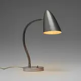 Harry Handler, Table lamp, c. 1947, aluminum, matte chrome-plated steel