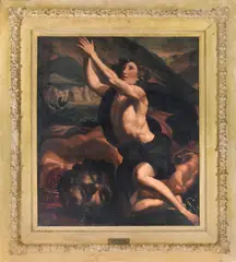Ferdinand Bol, David kneeling with the head of Goliath, oil on canvas