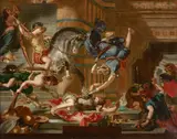 A Roman battle scene by Italian School, oil on canvas, sold Nov 2018