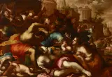 The massacre of the innocents by Italian School, oil on canvas, offered Nov 2018