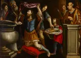Florentine School, The anointment of King Solomon, oil on canvas