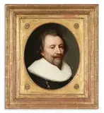 Jan Anthonisz. van Ravesteyn, A portrait of a gentleman (possibly Floris II, Count of Pallandt), oil on cradled oval panel