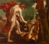 Roman School, The flaying of Marsyas, oil on canvas