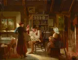 A present for the baby by English School 19th century, oil on canvas, sold Nov 2018