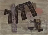 Ohne Titel by Fritz Winter, 1954, Öl, teilweise geschabt, auf Karton, auf Pappe aufgezogen, sold May 2008