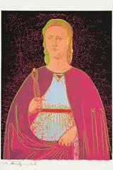 Saint Apollonia by Andy Warhol, 1984, Farbserigraphie auf leichtem Karton, sold Dec 2007