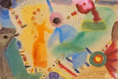 Ida Kerkovius, Ohne Titel, 1955, Aquarell über Bleistift auf genarbtem Papier (aus einem Skizzenblock)