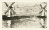 Emil Nolde, Mühlen, 1922, Radierung und Kaltnadel auf JWZanders-Velin