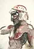 Markus Lüpertz, Krieger, Um 1985, Aquarell und Graphit auf Papier