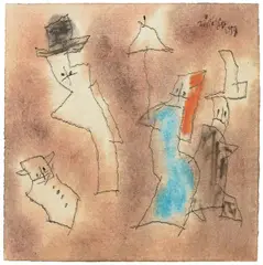 Ghosties by Lyonel Feininger, 1954, Aquarell und Tuschfeder über Bleistift auf Bütten, sold Nov 2008
