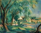 Friedrich Ahlers-Hestermann, Weideninsel mit Brücke