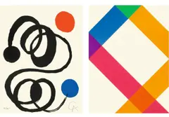 Mappenwerk, Jean Cassou – Vingt-deux poèmes, 1978, Original-Leinenschuber mit einer Mappe mit 21 Farblithographien und 1 Farbaquatinta von verschiedenen Künstlern, jeweils auf Rives-Velin