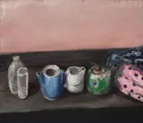 Stilleben by Klaus Fußmann, 1989, Öl auf Leinwand, sold Jun 2010