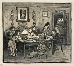 Belebendes Element by Heinrich Zille, Kohle und Tuschfeder, zum Teil laviert, auf Papier, sold Jun 2010
