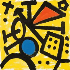 Rotes Pentagon II by A. R. Penck, 1994, Acryl auf Leinwand, sold Jun 2010