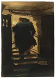 Freier auf der Treppe by Heinrich Zille, 1900, Pastell und Kohle auf Karton, sold Jun 2009