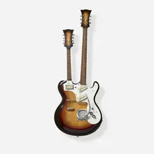 Sterling Guitar Co., Mandola/Guitar Doubleneck Hollowbody Electric Guitar, c. 1963, Mandola over 6-string, double-bound maple body, set maple necks, aluminum Vibramute vibrato, DeArmond pickups, made by Joe Hall