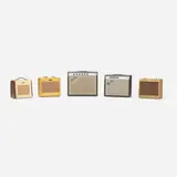 Fender, Collection of Five Tweed and Silverface Combo Amps, c. 1950-1980, 1949 Champion 600, serial no. 1047; 1953 Princeton, serial no. 2670, with original cover; 1957 Champ, serial no. C04928; 1977 Princeton Reverb, serial no. A756833, with original cover; 1978 Vibro Champ, serial no. A847632