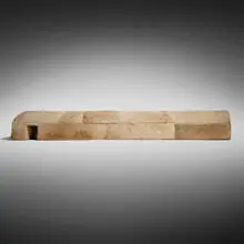 Rick Owens, Important Camel Obelisk bench, 2016, elm wood, foam, camel hide