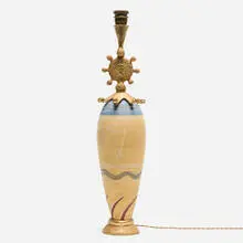 Pierre Casenove, Fondica table lamp, c. 1990, glazed eathenware, gilt metal
