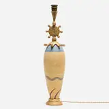 Pierre Casenove, Fondica table lamp, c. 1990, glazed eathenware, gilt metal
