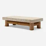 Michael Taylor, Coffee table, c. 1970, limestone, pine