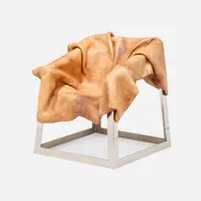Simon Hasan, Chair, 2010, boiled leather, resin, stainless steel