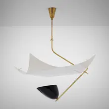 Angelo Lelii, Ceiling lamp, model 12385, 1954, brass, enameled aluminum