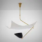 Angelo Lelii, Ceiling lamp, model 12385, 1954, brass, enameled aluminum