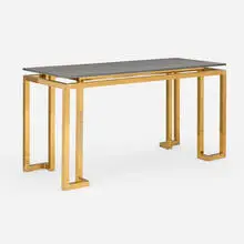 Paul M. Jones, Console table, c. 1970, granite, lacquered brass