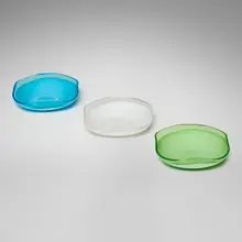 Sasaki, Ashtrays, set of three, c. 1970, glass
