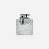 Modern, Table lighter, c. 1965, textured glass, chrome-plated metal
