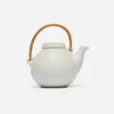 Ulla Procopé, Teapot from the GA series, glazed stoneware, rattan