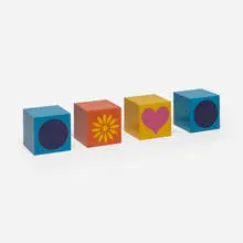 Bill Curry, Bookends, set of four, c. 1970, enameled aluminum