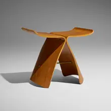 Sori Yanagi, Butterfly stool, 1954, teak plywood, brass