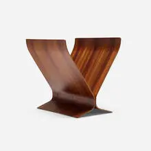 Paul Rowan, Magazine stand, c. 1985, mahogany plywood