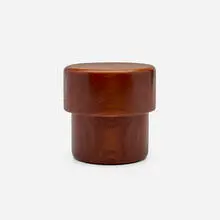 Lidded vessel by Kay Bojesen, c. 1955, teak, sold Jul 2026